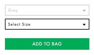 ASOS’ product form omits labels on drop downs
