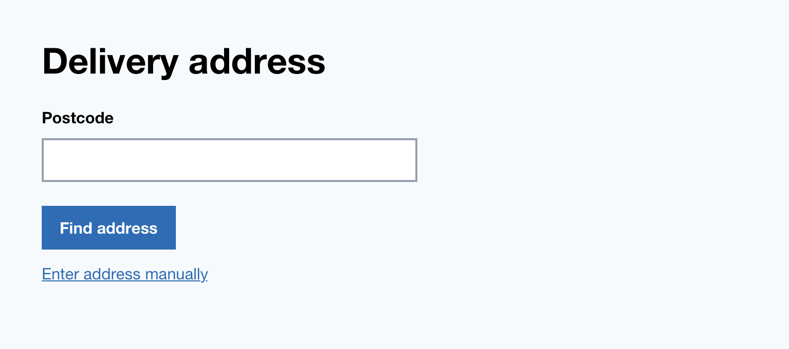 Delivery address form split